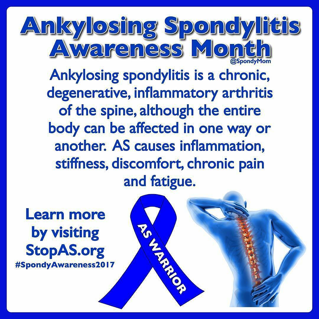 Ankylosing Spondylitis Awareness Month via SpondyMom on Instagram