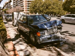 Crashed car after a motor vehicle accident in Queensland – CTP claim and injury recovery support available